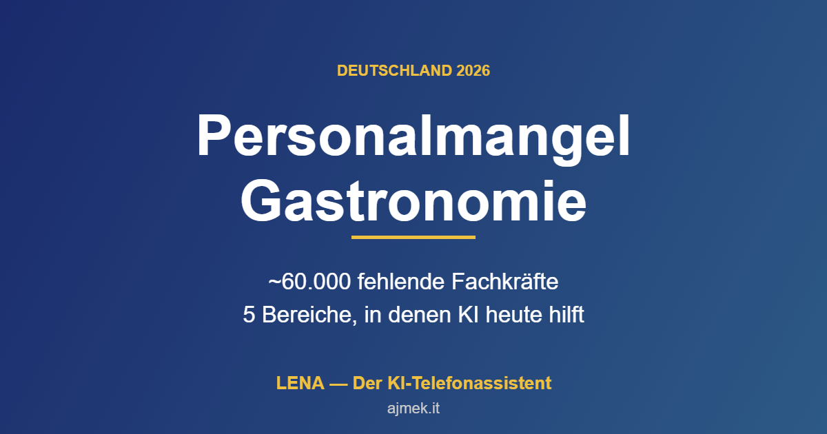 Personalmangel Gastronomie 2026: 5 Bereiche, in denen KI Restaurants entlastet – Infografik